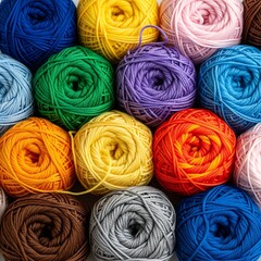 Colorful Yarn Balls for Knitting.
