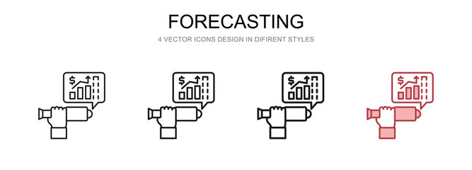Forecasting in 4 different styles vector illustration