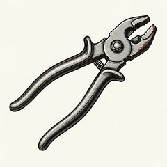 Vintage Pliers Illustration - A Detailed Look at a Classic Tool.