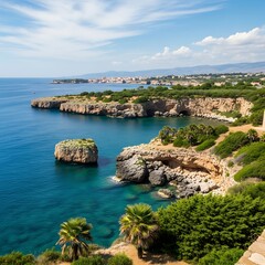 Coastal Mediterranean Scenery.