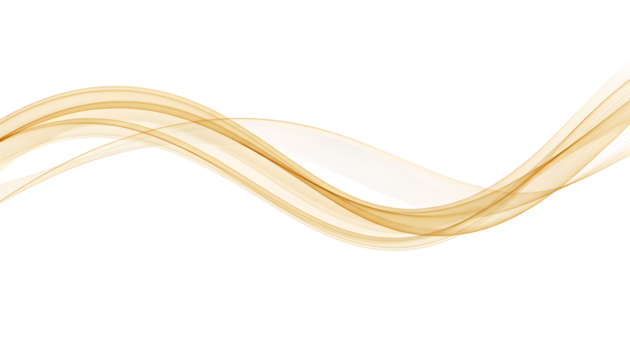 Elegant golden-brown transparent wave flowing smoothly across a pristine white background, perfect for creating sophisticated and modern abstract design elements with a sense of fluid motion - Powered by Adobe