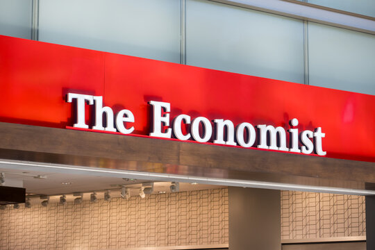 The Economist store front sign at Detroit Metro Wayne county airport.