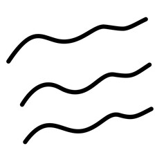 Hand-Drawn Three Wavy Lines Drawing Doodle