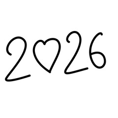 Hand-Drawn 2026 Writing Draw Doodle