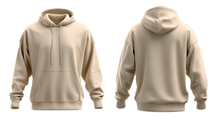 Beige hoodie, front and back views (4)