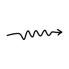 Hand-Drawn Wavy Arrow Doodle