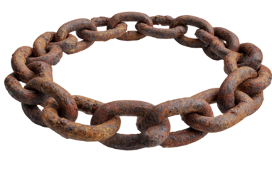 Rusty metal chain circle