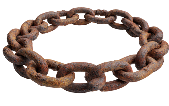 Rusty metal chain circle - Powered by Adobe