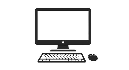 Modern desktop computer setup featuring a sleek monitor, wireless keyboard, and mouse, ideal for technology, office, and digital themes