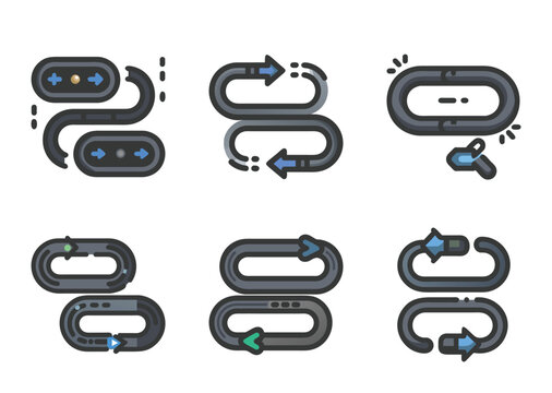 Flow Diagrams Depicting Processes and Connections with a Modern Vector Art Style