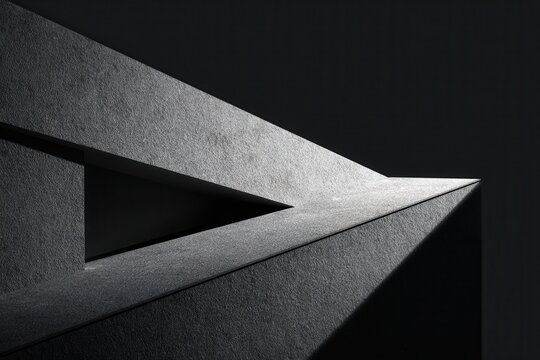 Abstract minimalist architecture detail highlights sharp angles and lines with contrasting shadows and light in a contemporary setting
