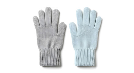 Obraz premium Soft Knitted Wool Gloves Isolated on White Background