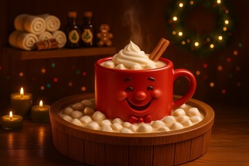 Hot Cocoa Spa Mug – Cute Marshmallow Bath Christmas Concept