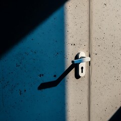 Concrete Door Handle Closeup.