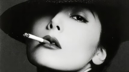 Obraz premium Typical cigarette advertisement from the 1970s, no brands