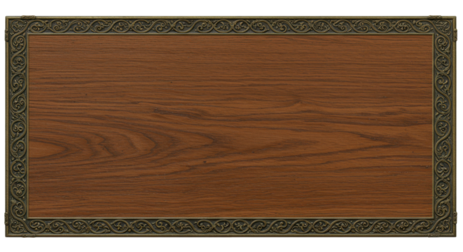 Wood Grain Table: A close-up shot captures the exquisite detail of a wooden table, its natural wood grain pattern and decorative border. This image is perfect for showcasing texture, craftsmanship.