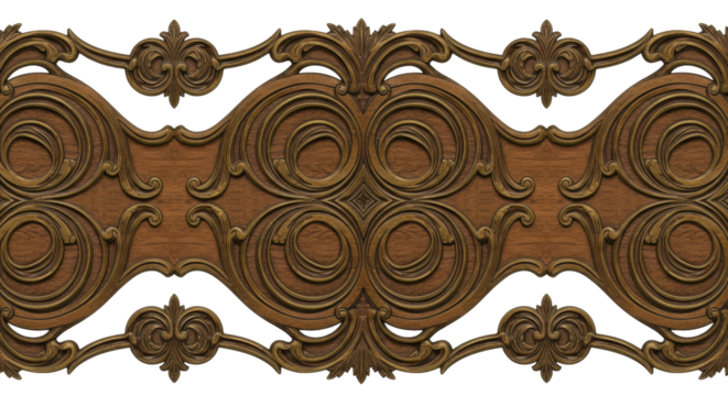 Ornate Wooden Pattern: An intricately carved wooden pattern. showcases the rich textures and elegant details of handcrafted artistry, ideal for adding a touch of classic beauty to any design.