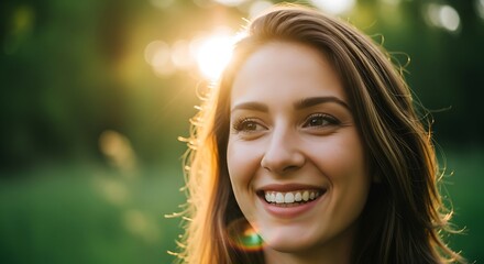 Smiling Woman Outdoors.