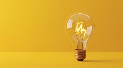 3D render icon  8K 3D Model illustrator  3D render clay style of a glowing lightbulb representing innovation, isolated on pure white background 8K