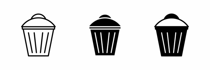 Vector illustration of a black bin	