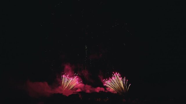 音楽花火 ワイドミュージックスターマイン 音無し Music Fireworks Wide Music Starmine No Sound 