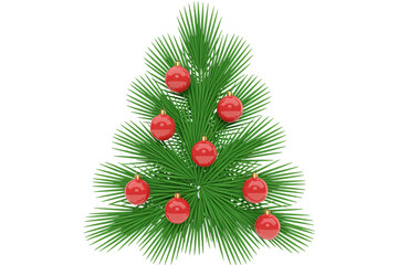 Festive Christmas tree design with vibrant red ornaments, perfect for holiday greetings, seasonal promotions, and celebratory events