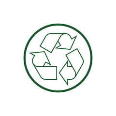 Recycling outline symbol icon template