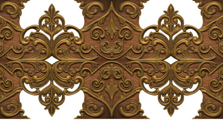 Elegant Ornament: intricate ornamental design, depicting an ornate, gilded pattern, ideal for adding a touch of classic elegance to any project.
