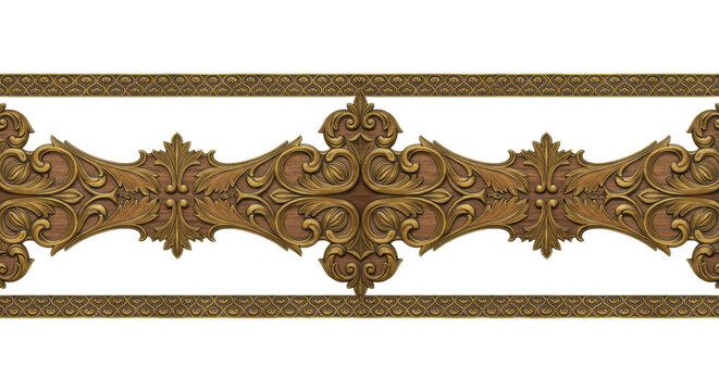 Ornamental Design: A detailed pattern showcases intricate carvings and classical elements in warm, earthy tones, perfectly capturing the elegance and artistry of architectural decoration.