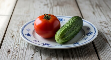 Fresh Vegetables on Plate.