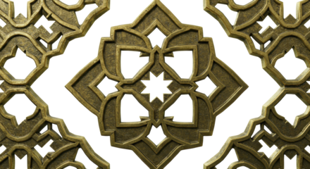 Ornamental Mosaic: Intricate geometric pattern art, with its symmetrical designs and meticulous craftsmanship, captivates the viewer's eye.