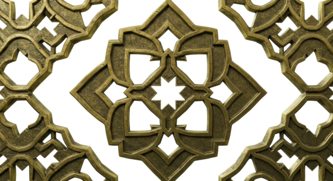 Ornamental Mosaic: Intricate geometric pattern art, with its symmetrical designs and meticulous craftsmanship, captivates the viewer's eye.