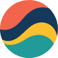 Minimal abstract wave pattern inside a circular frame. Perfect for logos, branding, relaxation, wellness, spa, and creative backgrounds.