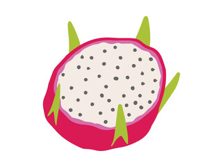 Tropical Dragon Fruit Slice Illustration
