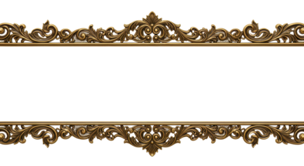 Ornate Decorative Frame: A detailed, antique gold-toned frame showcases intricate floral patterns and elegant scrolls, offering a touch of classical charm and timeless elegance.