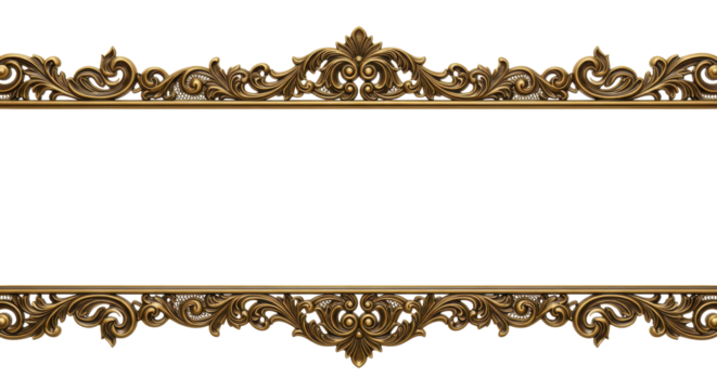 Ornate Decorative Frame: A detailed, antique gold-toned frame showcases intricate floral patterns and elegant scrolls, offering a touch of classical charm and timeless elegance.
