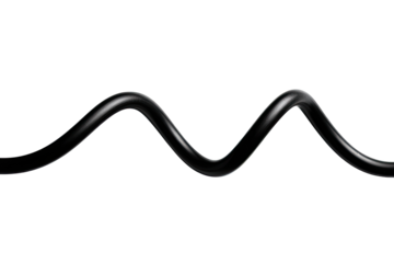 Black cable, wavy, abstract form