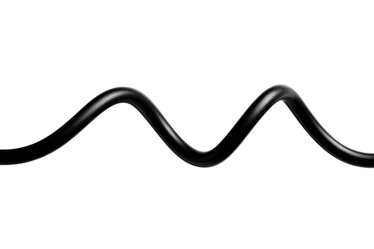 Black cable, wavy, abstract form