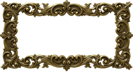 Exquisite Frame: An opulent, antique frame featuring intricate scrollwork, offering a glimpse into a world of timeless elegance.