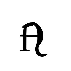 Letter A Grunge Typography - Distressed Capital Alphabet Character Bold Vintage Font Textured Monogram Design Weathered Rustic Letterform Black Graphic Element for Logo Brand Initial Vector Illustrati