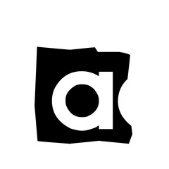 Letter A Grunge Typography - Distressed Capital Alphabet Character Bold Vintage Font Textured Monogram Design Weathered Rustic Letterform Black Graphic Element for Logo Brand Initial Vector Illustrati