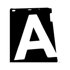 Letter A Grunge Typography - Distressed Capital Alphabet Character Bold Vintage Font Textured Monogram Design Weathered Rustic Letterform Black Graphic Element for Logo Brand Initial Vector Illustrati