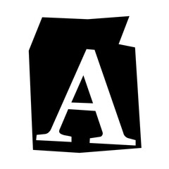 Letter A Grunge Typography - Distressed Capital Alphabet Character Bold Vintage Font Textured Monogram Design Weathered Rustic Letterform Black Graphic Element for Logo Brand Initial Vector Illustrati