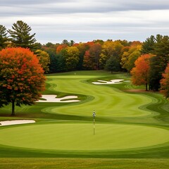 Autumn Golf Course Landscape.