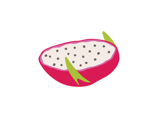 Slice Red White Dragon Fruit