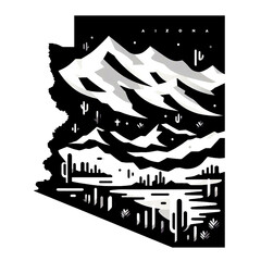 Fototapeta premium arizona map, vector, image, illustration