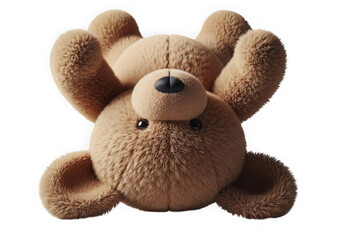 Cute teddy bear upside down isolated on transparent background