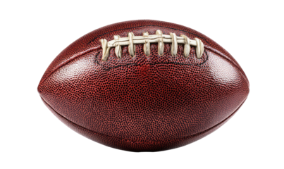 Close-up of a brown American football