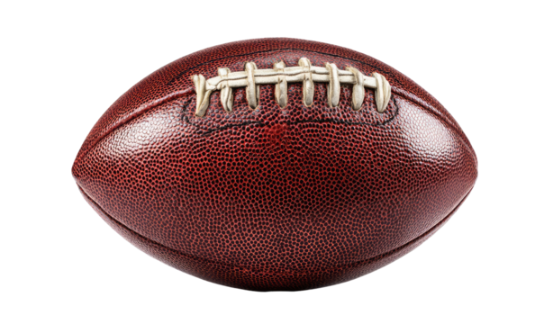 Close-up of a brown American football