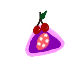 Colorful Dessert Icon with Cherries
​
